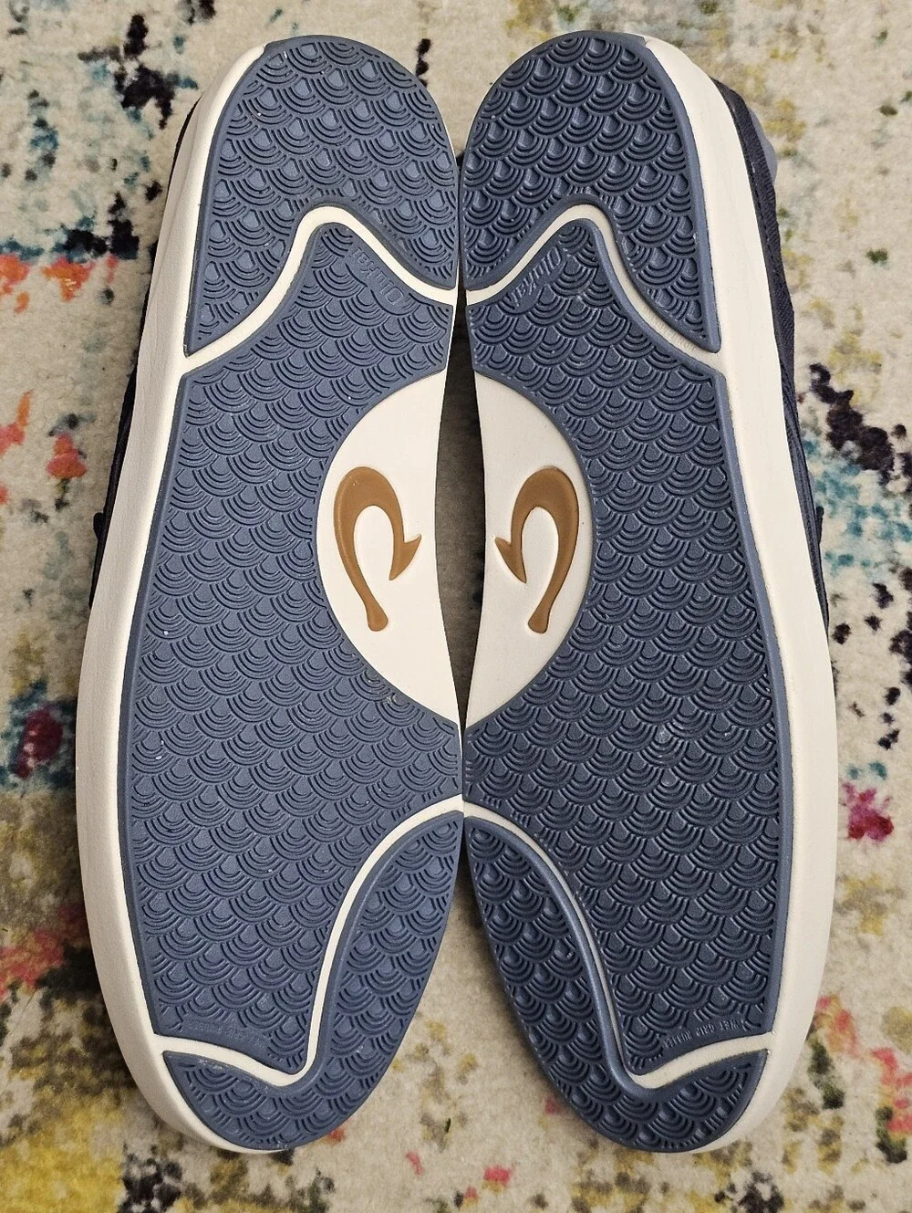 OluKai Lae'ahi Lole Slip On Sneakers Men's Size 11 Blue Canvas Gum Drop-in Heel
